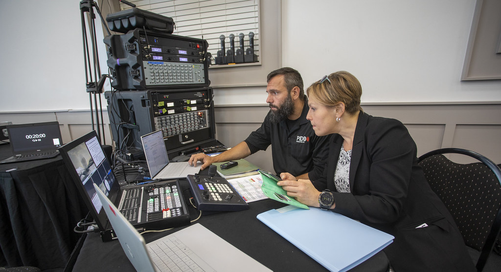 the conference runner working with AV