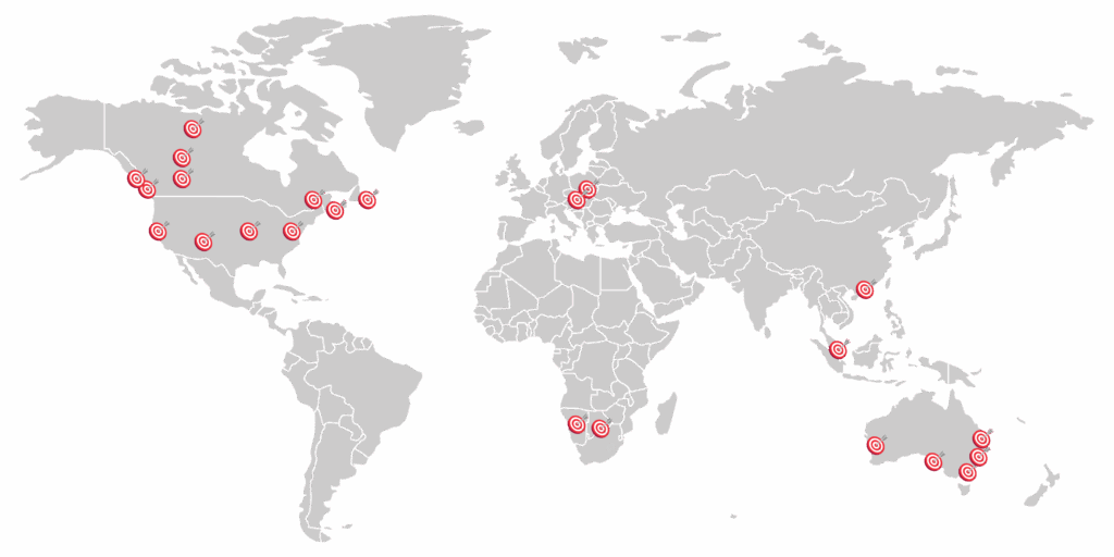 world map of conference runner event locations